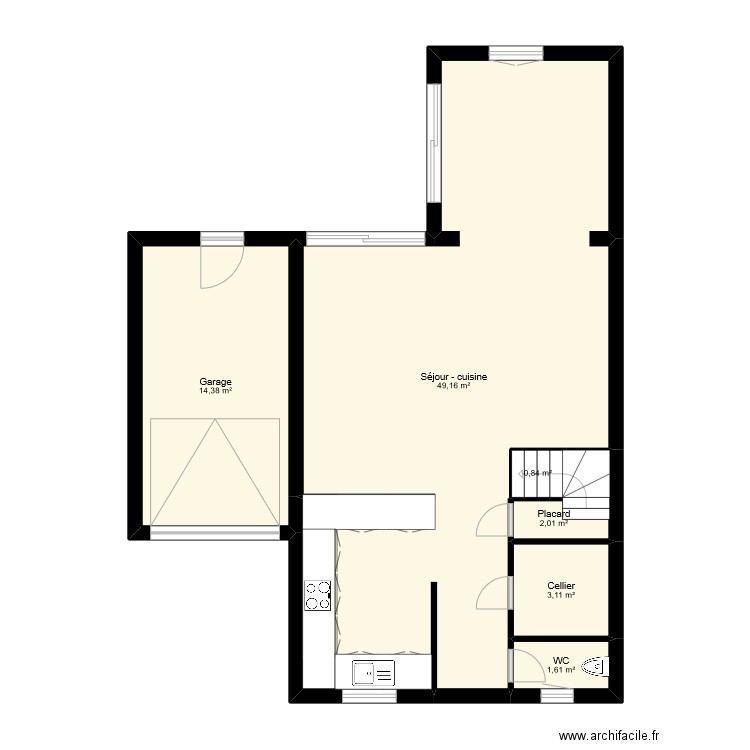 ranchin. Plan de 12 pièces et 117 m2