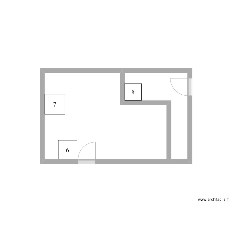 Hotel Villa Bleue 3. Plan de 2 pièces et 7 m2