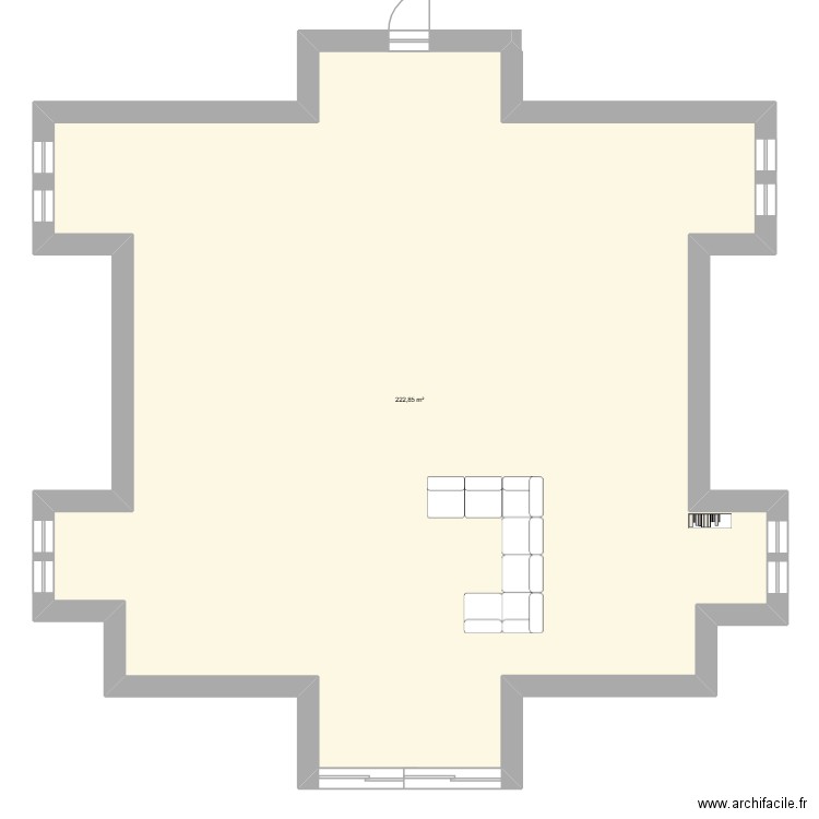 art plastique devoir. Plan de 1 pièce et 223 m2