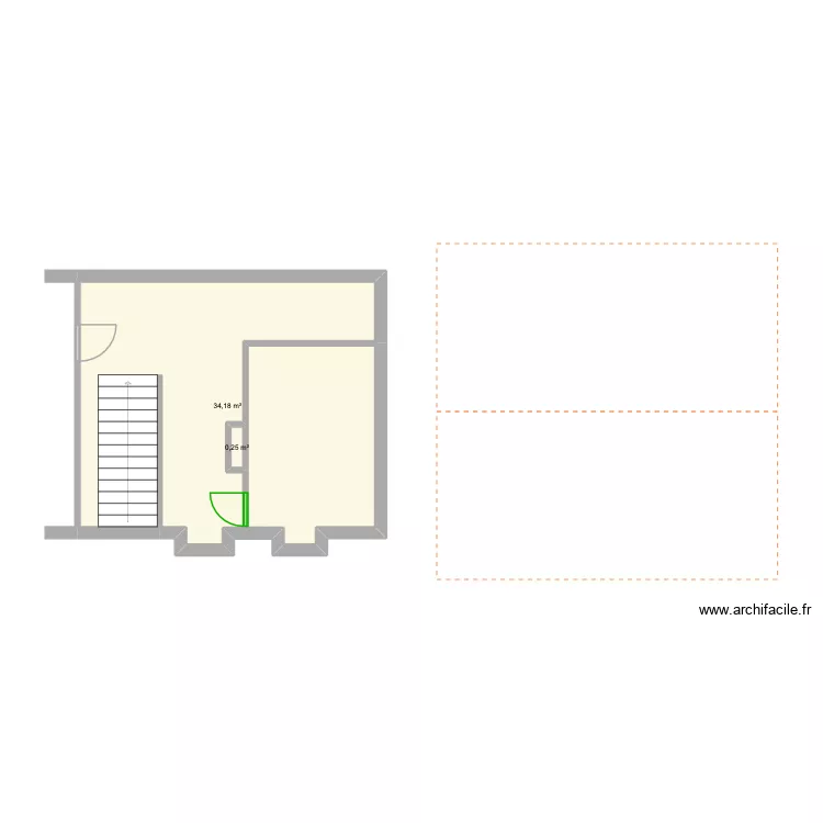 MF Angles. Plan de 2  et 34 m²