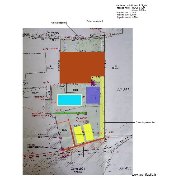 Permis de construire Garage. Plan de 1 et 105 m² Permis de construire Garage. Plan de 1 et 105 m²