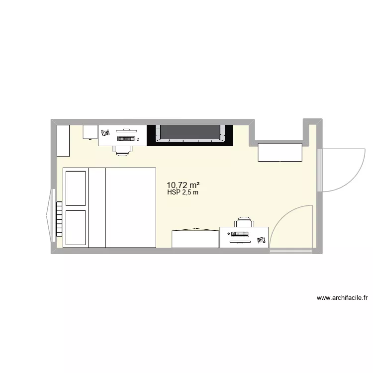 ma chambre. Plan de 1 pièce et 11 m² ma chambre. Plan de 1 pièce et 11 m²
