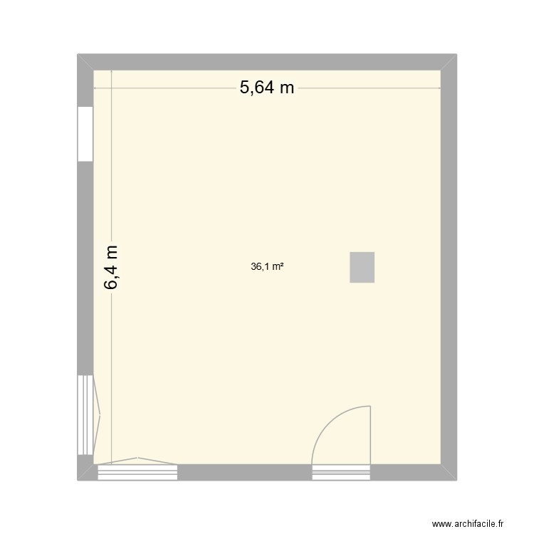 MAISON 6 VIDE. Plan de 1 pièce et 36 m2