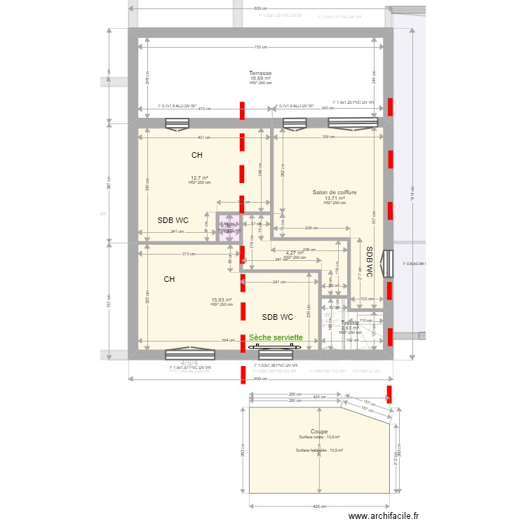 ML24009873 COLAS. Plan de 22 pièces et 230 m2