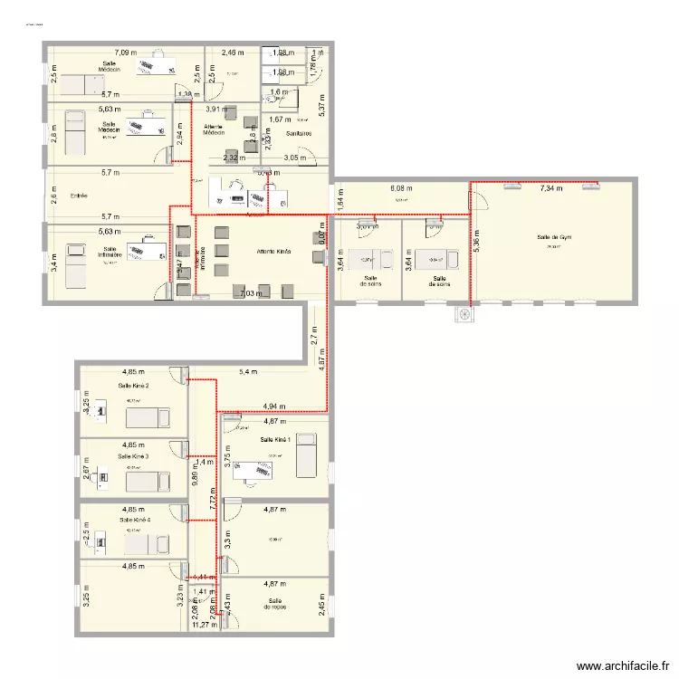 Cabinet m&eacute;dicat VRV. Plan de 