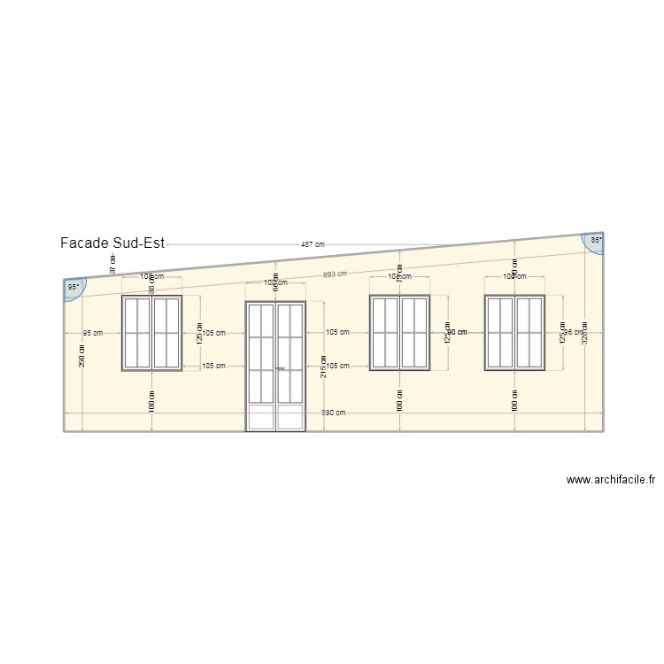 FaçadeSud_est. Plan de 1 pièce et 26 m2