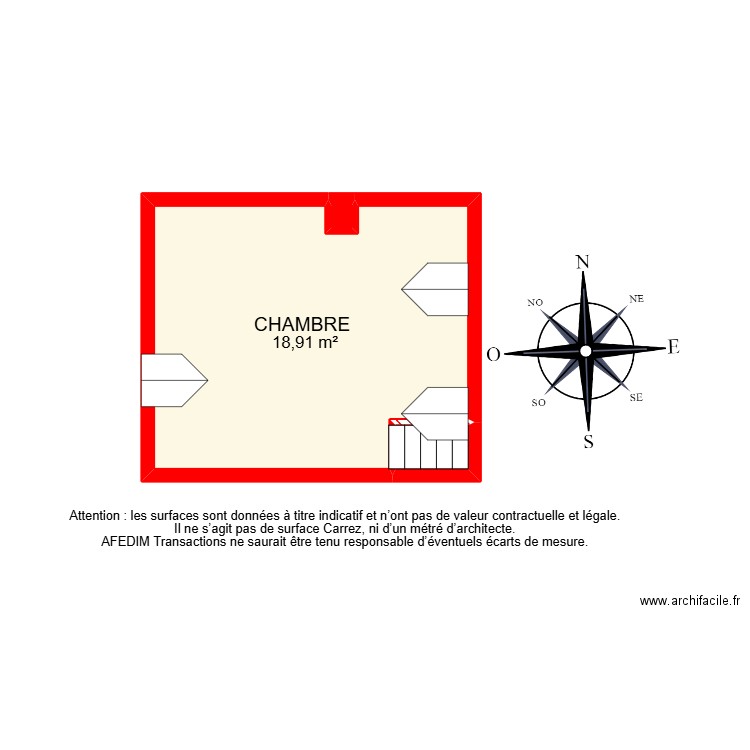 BI 28593. Plan de 8 pièces et 54 m2