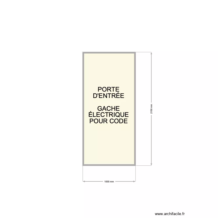 PORTE D'ENTR&Eacute;E. Plan de 1  et 2 m²