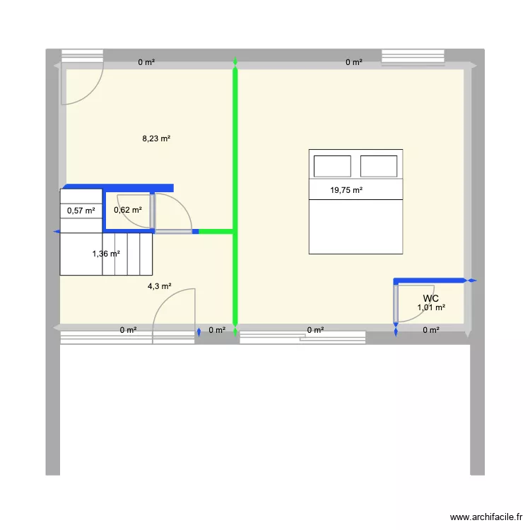 PLAN_N0_MAISON_LE_BUGUE_PLACO. Plan de 13  et 36 m²