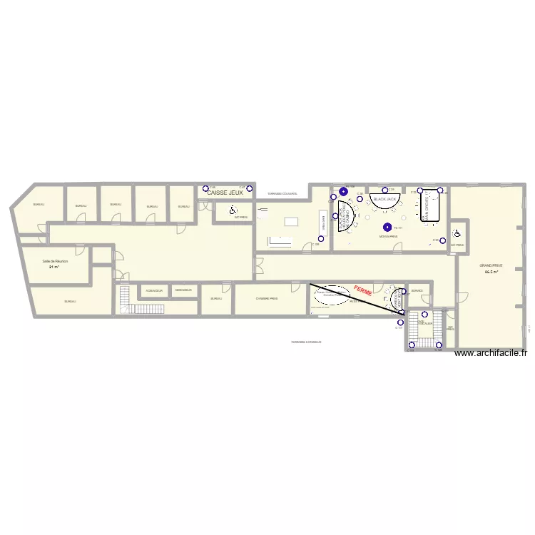 Plan Salon Priv&eacute; au 14 MAI 2024. Plan de 