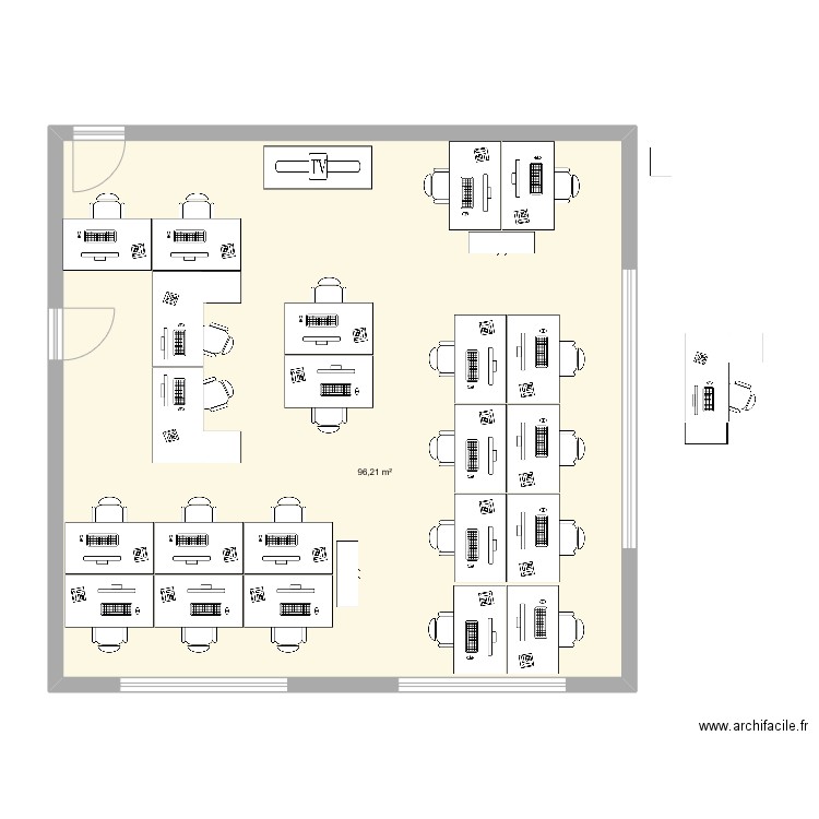 SPM ASC. Plan de 1 pièce et 96 m2