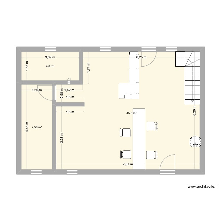 Lecomte architecte en bâtiment diplomé. Plan de 0 pièce et 0 m2