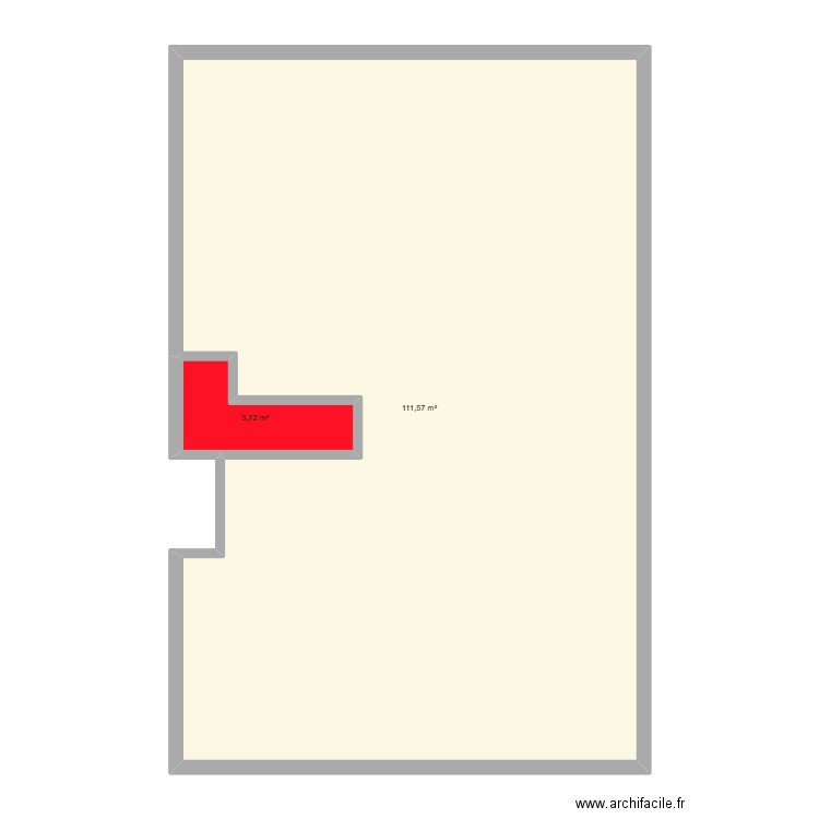 Prédine. Plan de 2 pièces et 115 m2