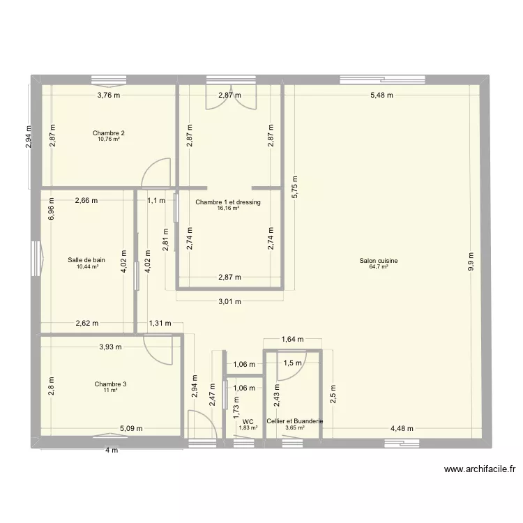 Plan maison. Plan de 7 et 119 m² Plan maison. Plan de 7 et 119 m²