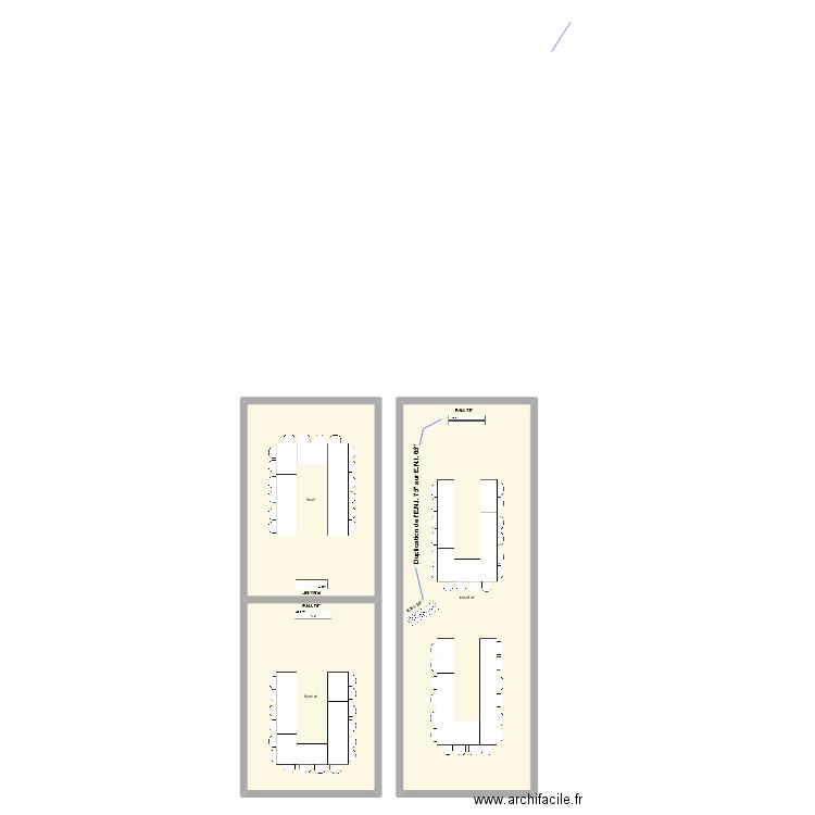 Centrotel. Plan de 3 pièces et 215 m2