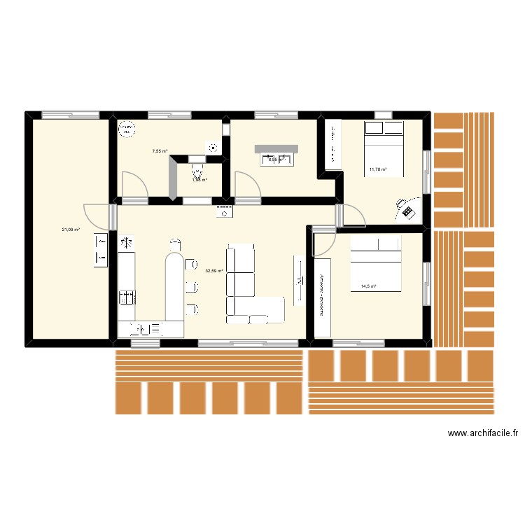 audrey. Plan de 7 pièces et 98 m2