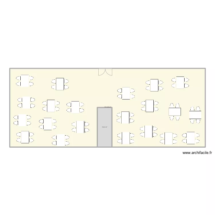Tables Voile Blanche. Plan de 