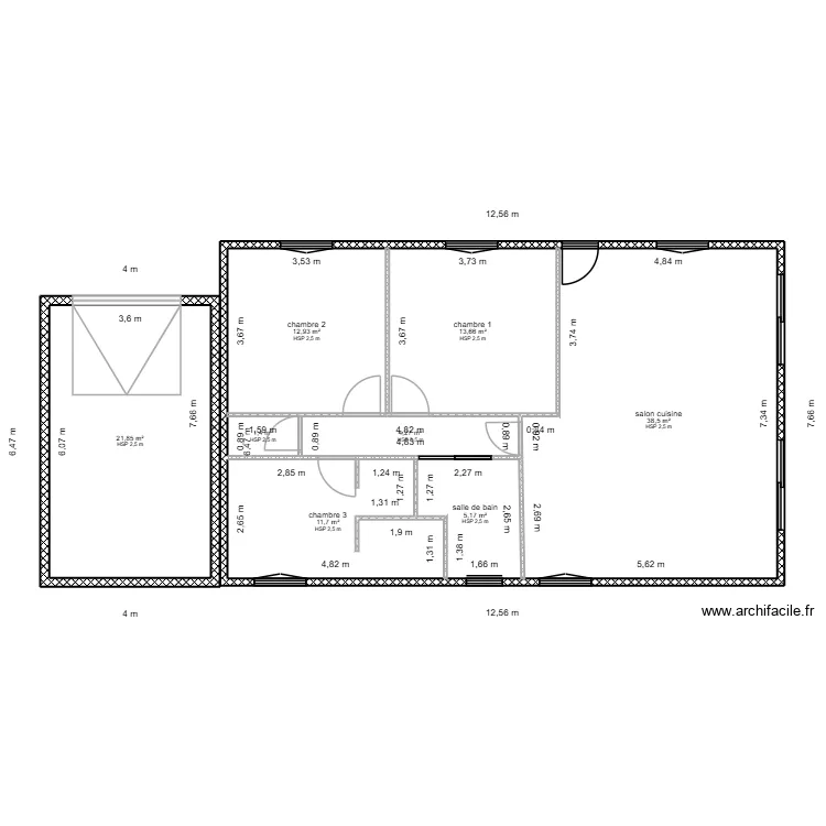 rock. Plan de 8  et 109 m²
