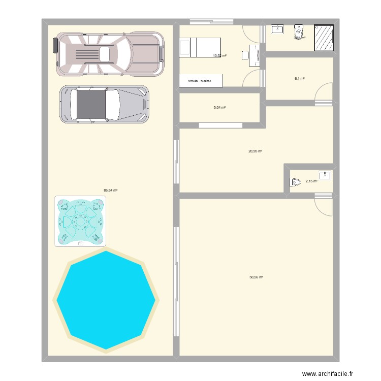 SP plan 2. Plan de 8 pièces et 186 m2