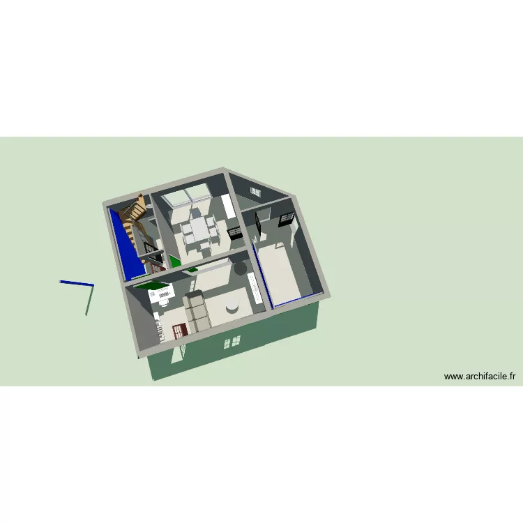 rdc san martin vModif à faire. Plan de 5 Pièces et 55 m² rdc san martin vModif à faire. Plan de 5 Pièces et 55 m²