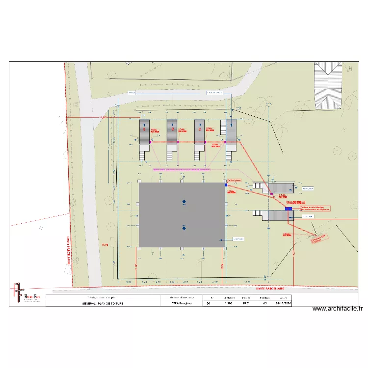 Plan de trabch&eacute;e des conteneurs CFPA RANGIROA. Plan de 