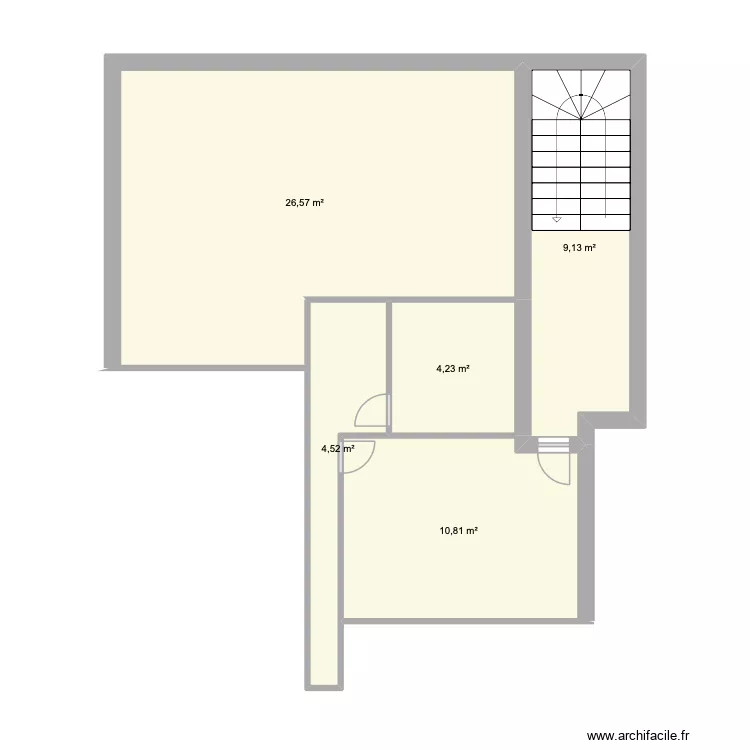 Maison. Plan de 5  et 55 m²