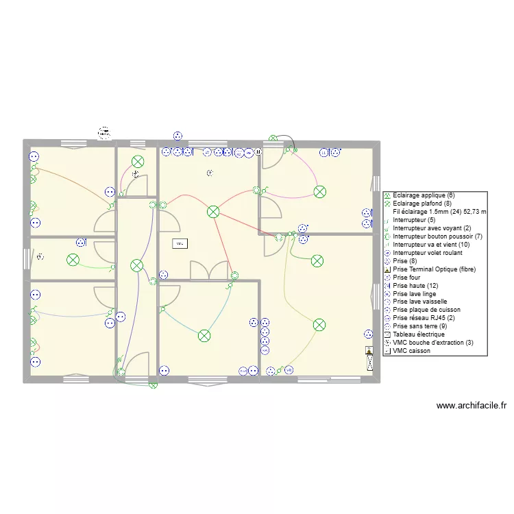 LOQUET. Plan de 7 pièces et 109 m² LOQUET. Plan de 7 pièces et 109 m²