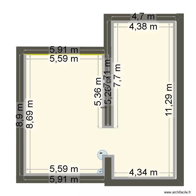 CC35352. Plan de 1  et 100 m²