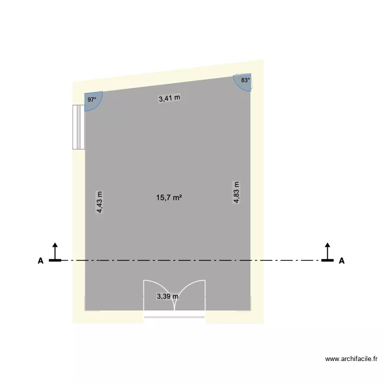 Abri. Plan de 1 Pièce et 16 m² Abri. Plan de 1 Pièce et 16 m²