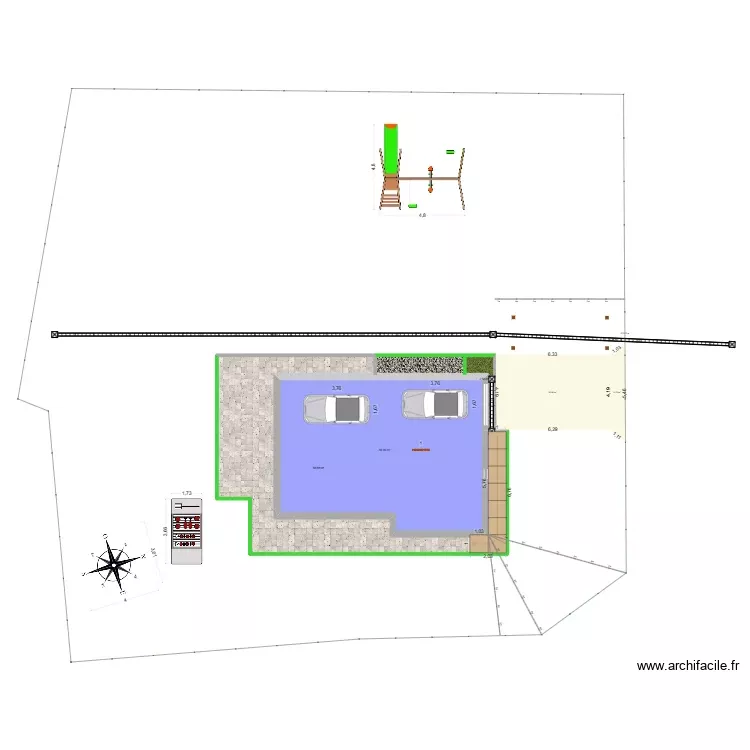test acces garage. Plan de 4 Pièces et 156 m²