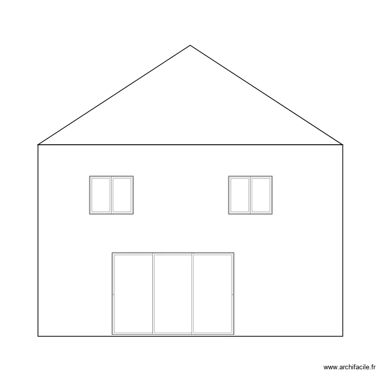 Fa&ccedil;ade sur jardin. Plan de 