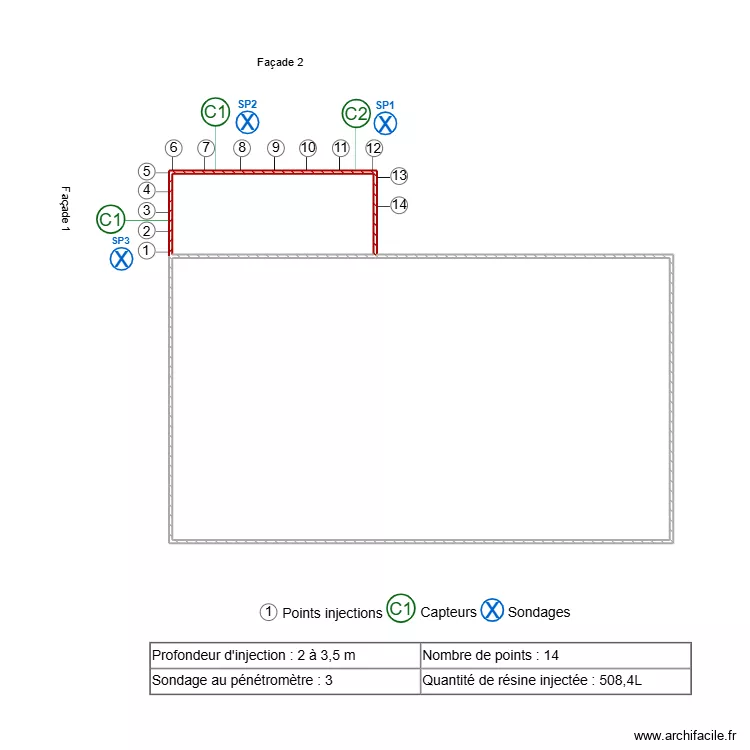MARTIN. Plan de 2  et 51 m²