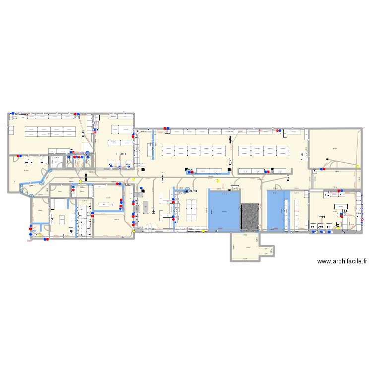 kitchen Tbilisi evacuation new. Plan de 21 pièces et 742 m2
