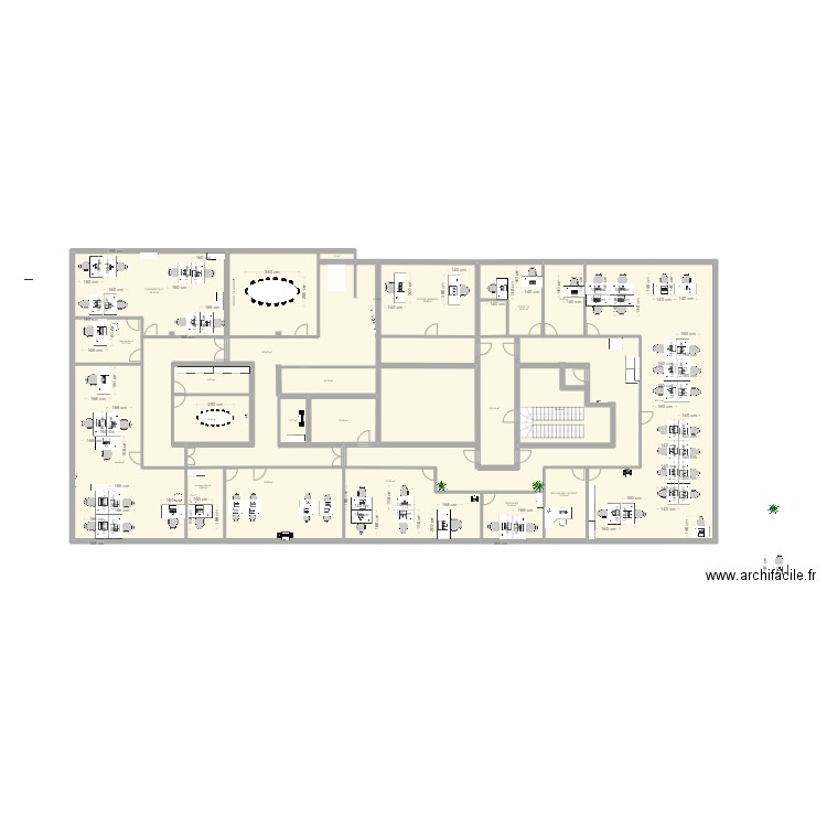 IMPLANTATION NANTERRE  31-12-2023. Plan de 22 pièces et 741 m2