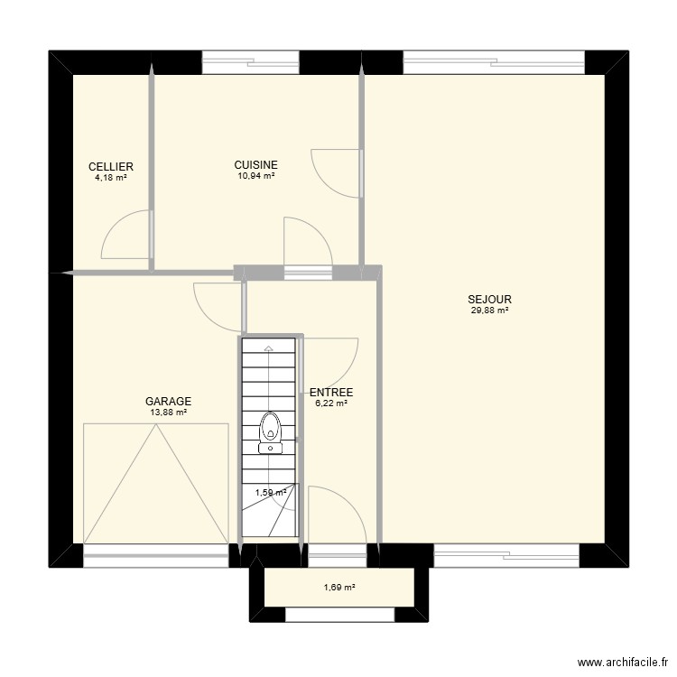 MAZIGH  VAUJOURS. Plan de 14 pièces et 125 m2