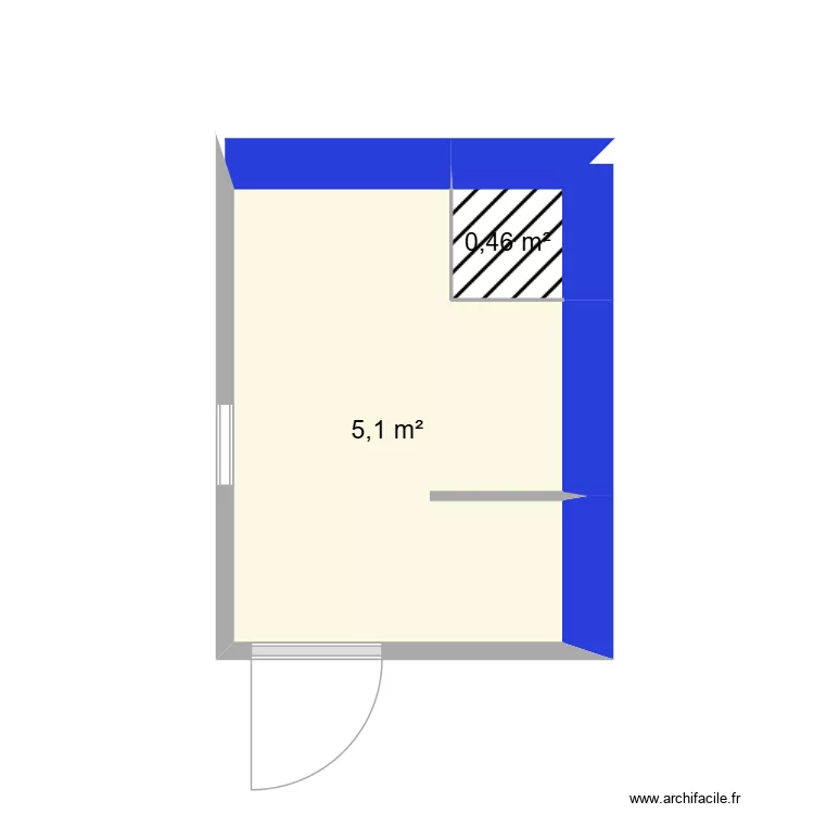 Salle de bain. Plan de 2  et 6 m²