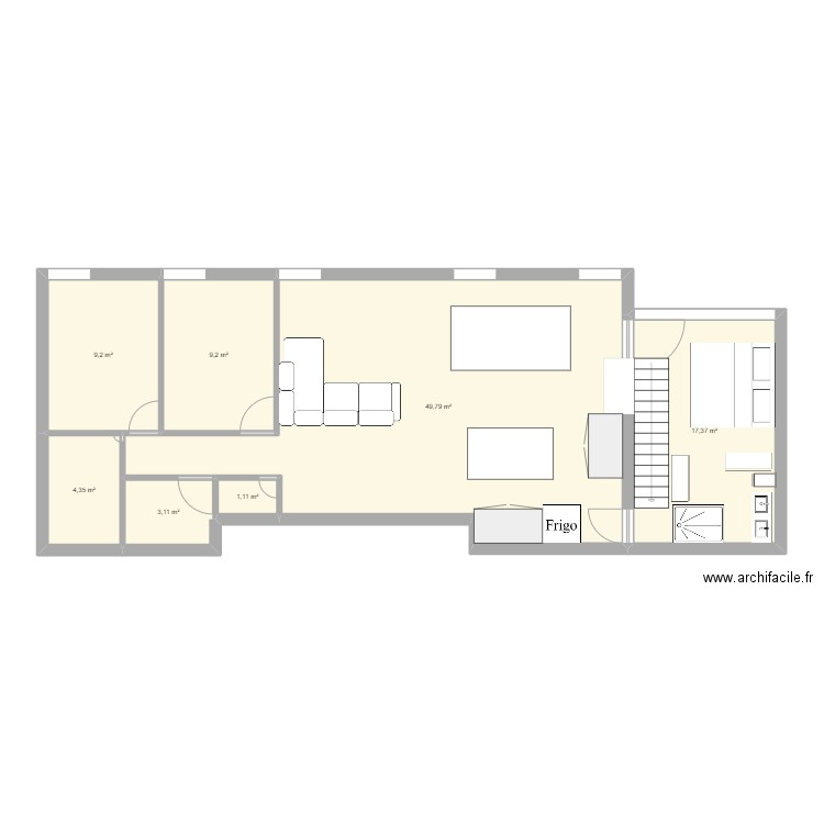 maison1. Plan de 7 pièces et 94 m2