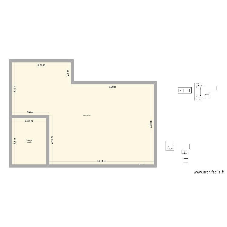NOTRE MAISON 1. Plan de 2 pièces et 117 m2