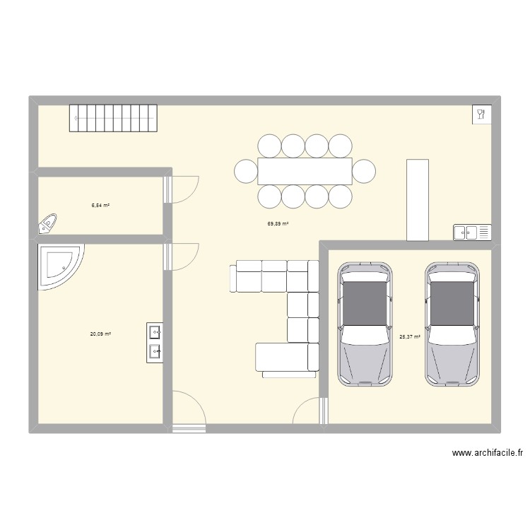 n°2. Plan de 4 pièces et 122 m2
