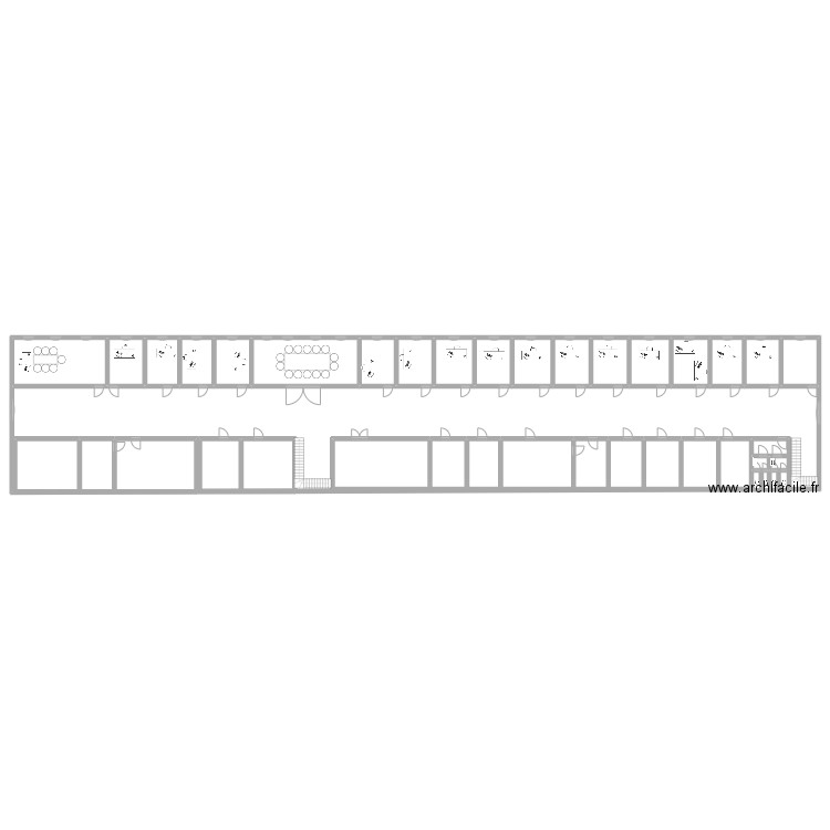 الطابق الأول. Plan de 32 pièces et 519 m2