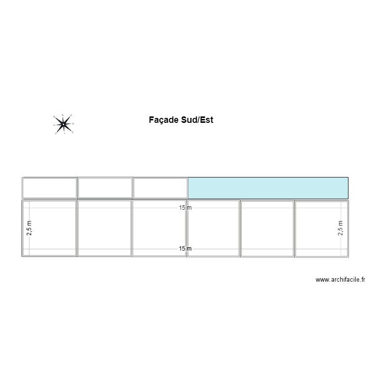 Serre Sud/Est. Plan de 1 pièce et 37 m2