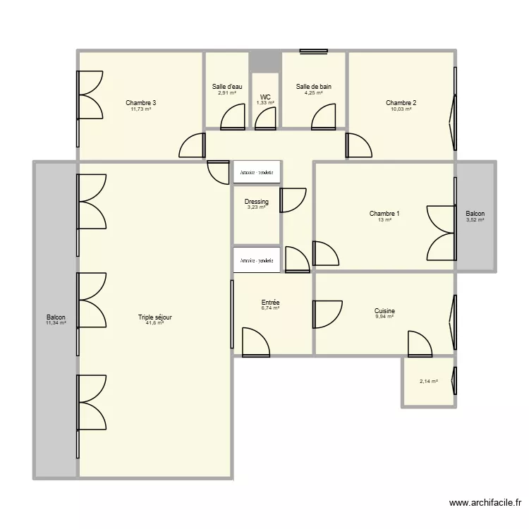 Arnaudo. Plan de 15 et 129 m² Arnaudo. Plan de 15 et 129 m²