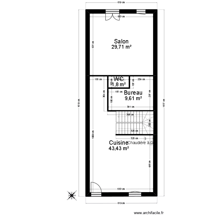 Bazincourt-sur-Saulx Logement 1. Plan de 