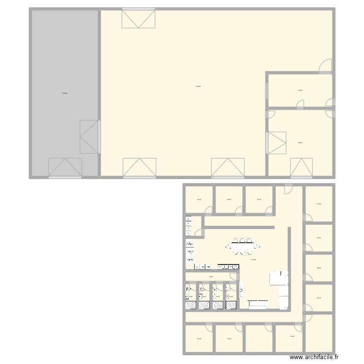 garage domaine. Plan de 20 pièces et 869 m2