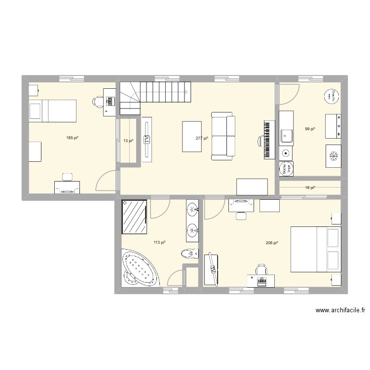 FG-40C. Plan de 7 pièces et 83 m2