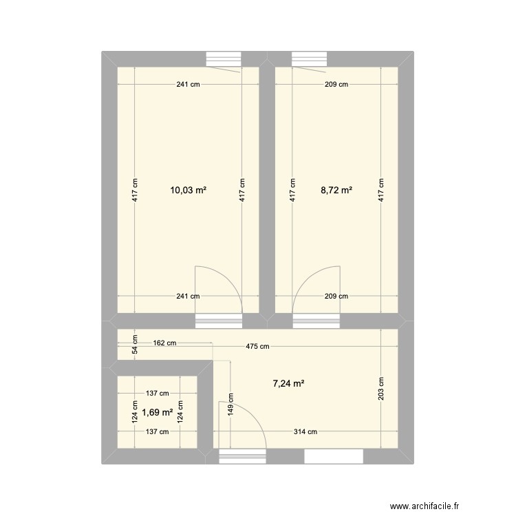 1etg . Plan de 0 pièce et 0 m2