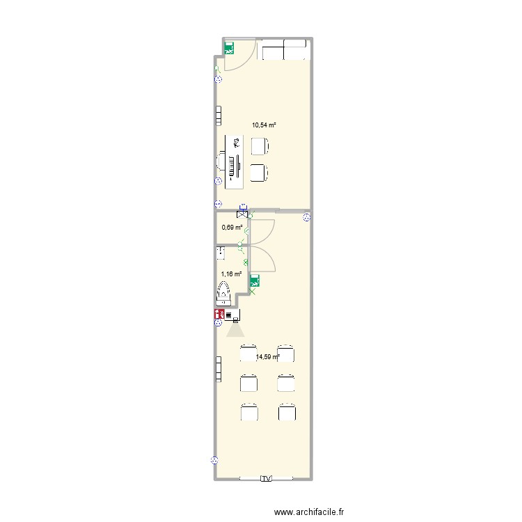 auto - école : accueil et salle de code. Plan de 0 pièce et 0 m2