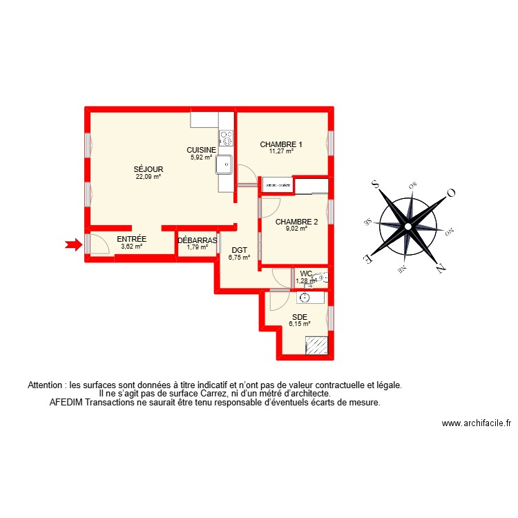 BI 29168 -. Plan de 10 pièces et 82 m2
