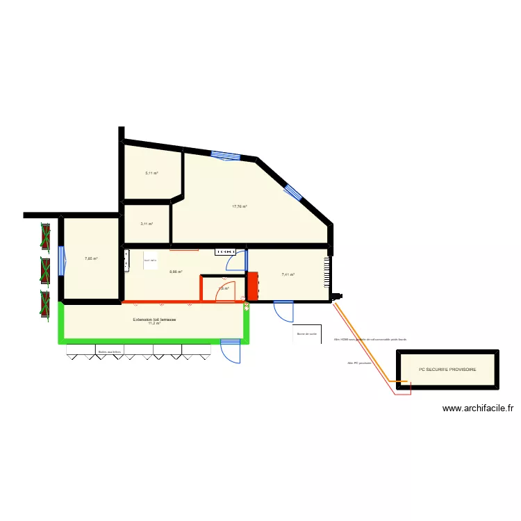 SCI de la Conche - pc s&eacute;curit&eacute; futur. Plan de 