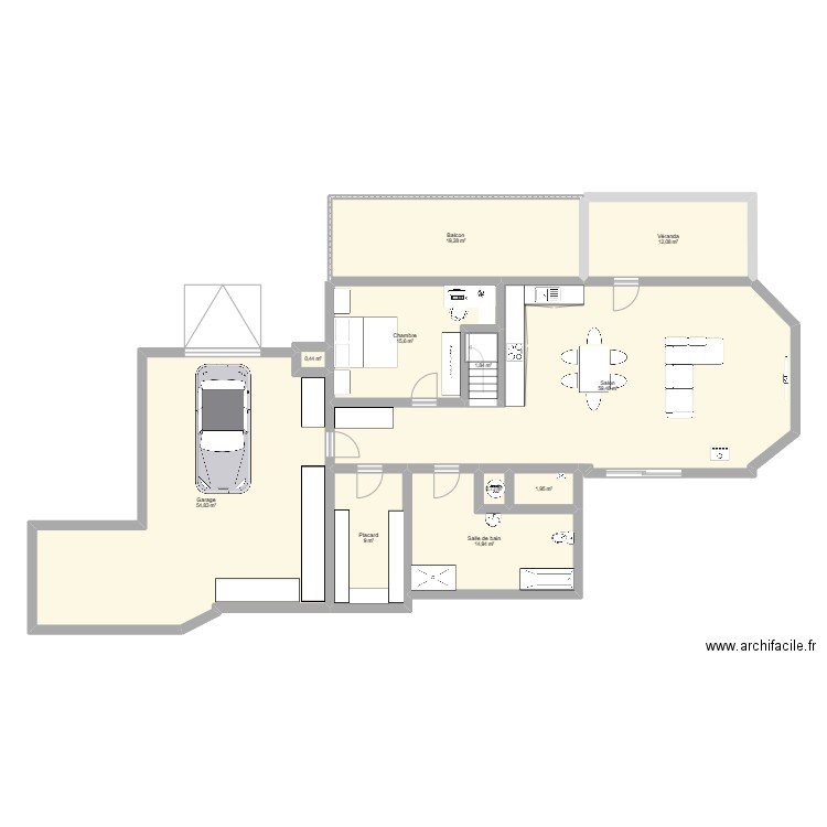 pionniers. Plan de 11 pièces et 190 m2